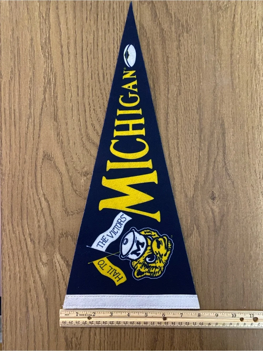 Vintage Michigan Wolverines Hail to the Victors Football Mini Pennant